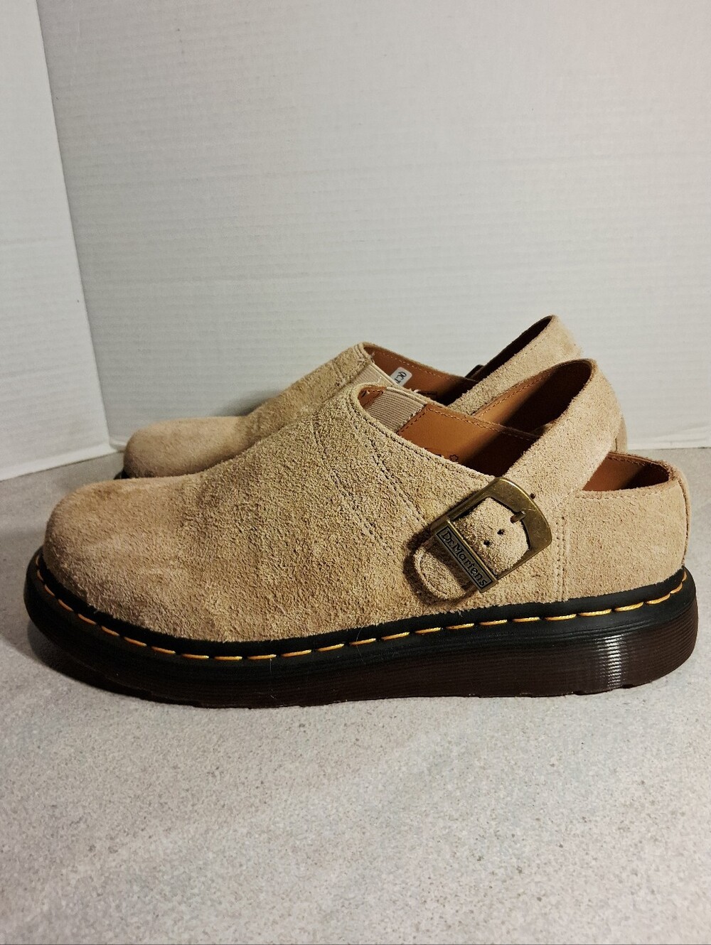 Dr Doc Martens Isham Beige Suede Mules Womans Sz. 11 - Picture 5 of 9